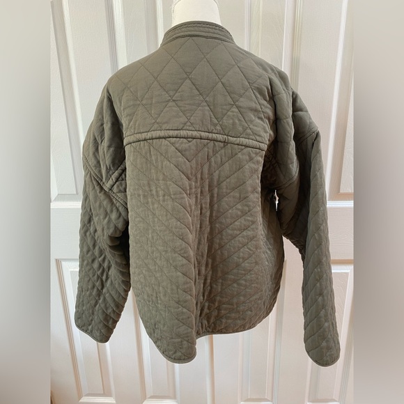 Gap Army Green Quilted Zip Jacket with Side Pockets Size XL Tall - Picture 5 of 9